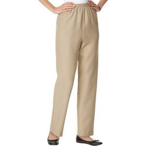 NWT Alfred Dunner Classic Fit Pants Khaki Pull On